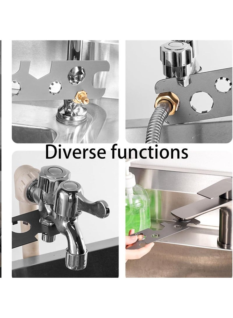 Joybos Multi-functional Sink and Faucet Wrench, Bathroom Installation Tool, For Plumbing Repairs in Confined Spaces. This Stainless Steel Universal Wrench Is Suitable for Home Maintenance, Kitchen and Bathroom Faucet Repairs. - Image 3